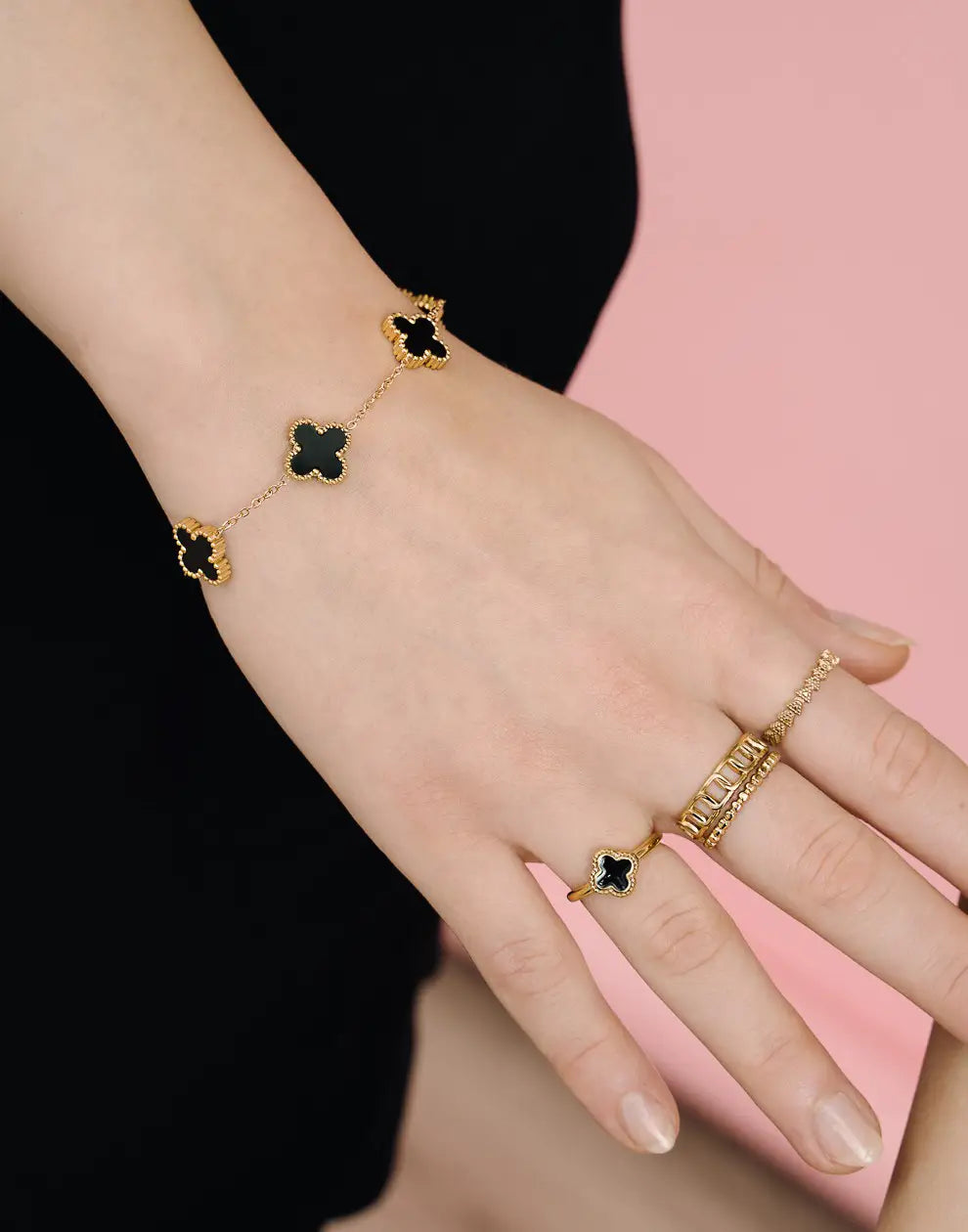 Klief Aure | Five-Leaf Clover Stainless Steel Bracelet