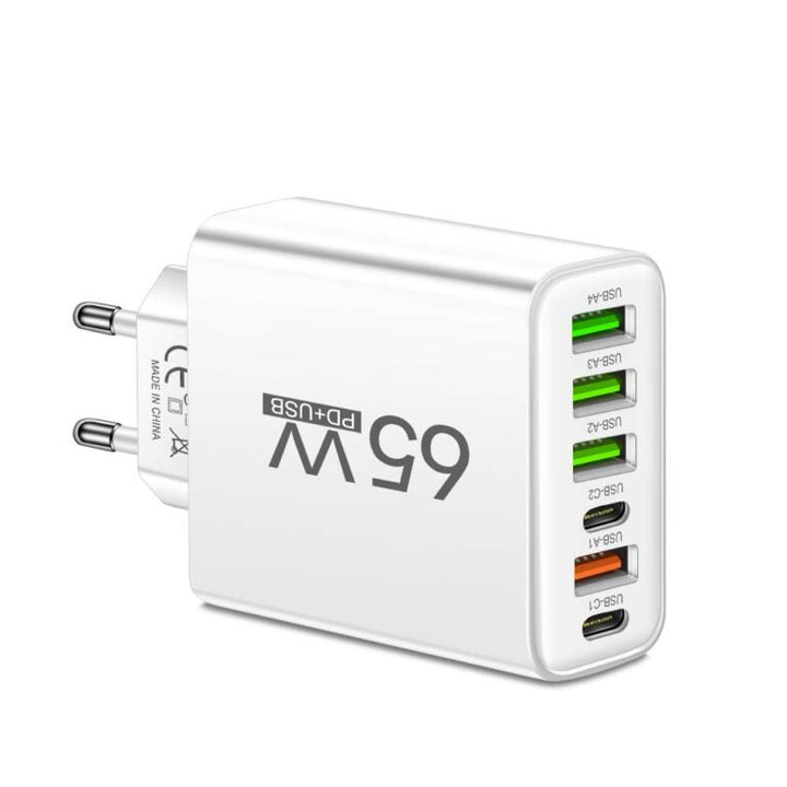 65W PowerHouse Multi-Port Fast Charger | 6-in-1 Hub