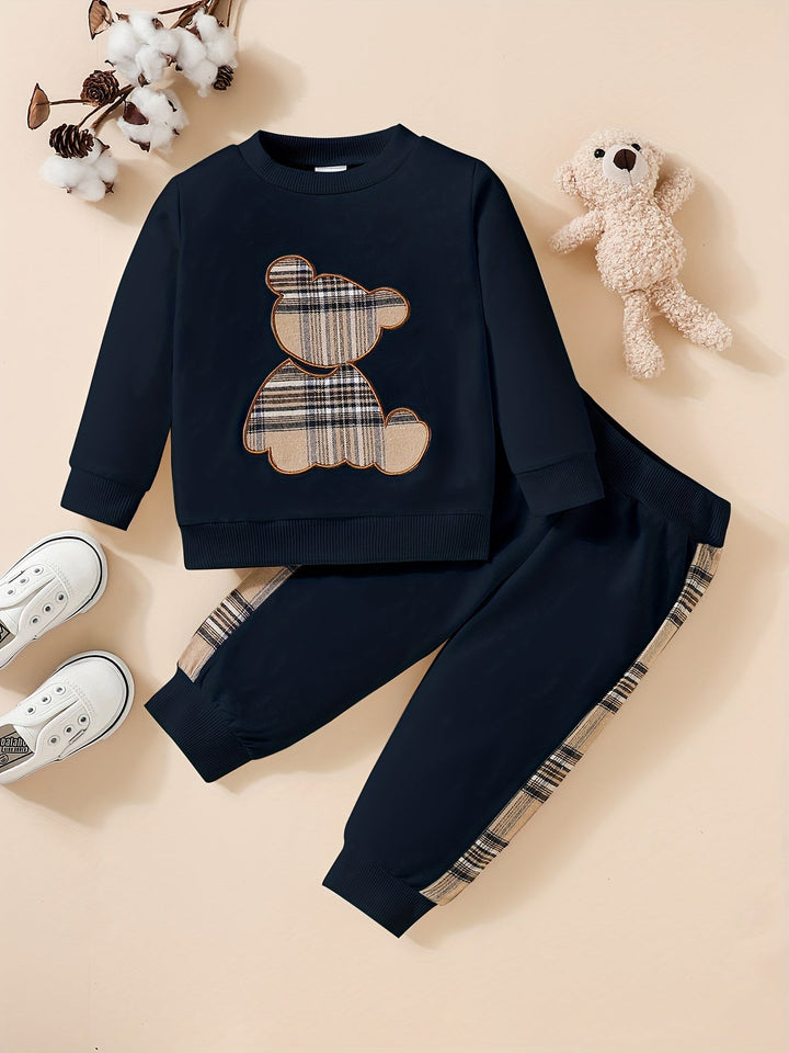 Toddler 2-Piece Set | Bear Embroidered Sweatshirt & Pants