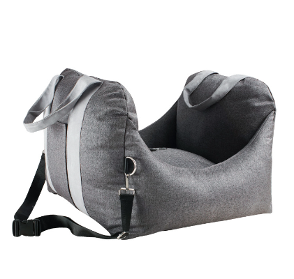 Portable Dog Booster Seat | Elevated Car Seat with Safety Belt