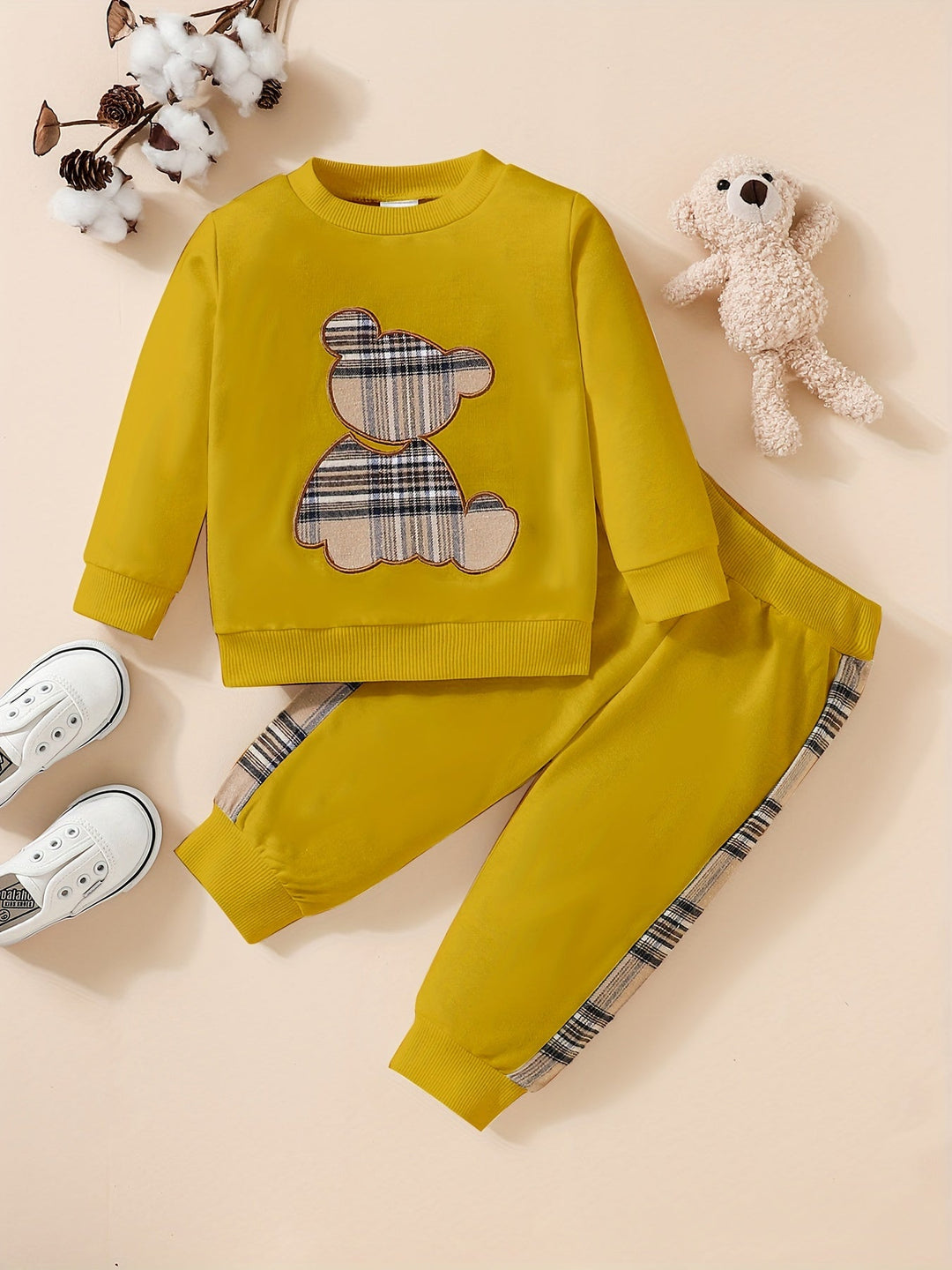 Toddler 2-Piece Set | Bear Embroidered Sweatshirt & Pants