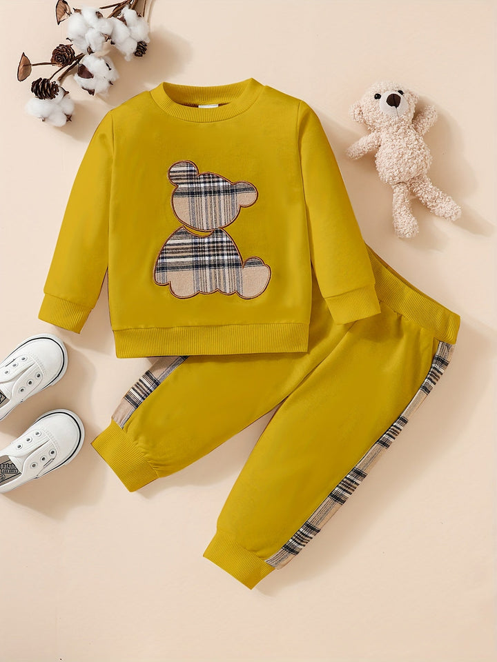 Toddler 2-Piece Set | Bear Embroidered Sweatshirt & Pants