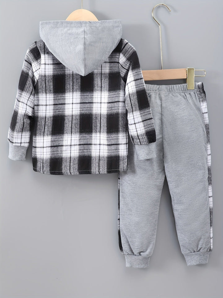 Boys 2-Piece Lounge Set | Checkered Hoodie & Sweatpants