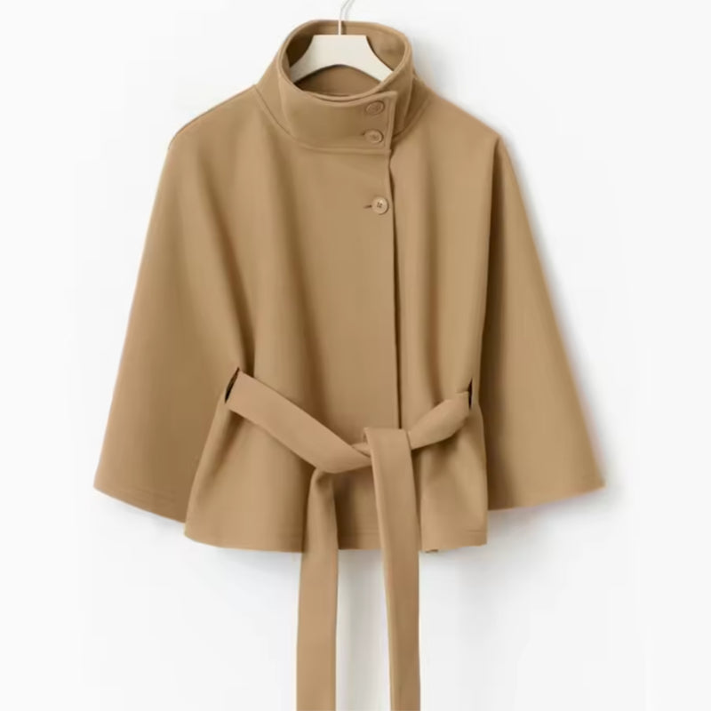 Women’s Stylish Belted Cape Coat | Chic Outerwear