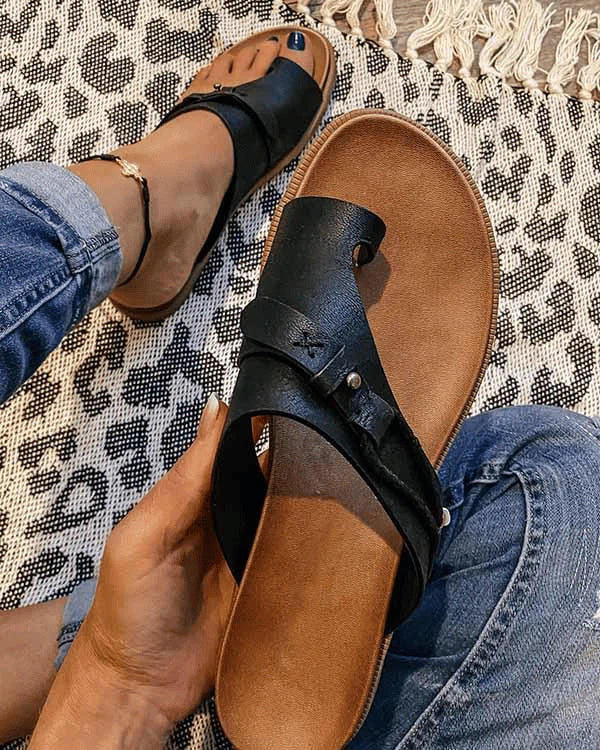 Isolde | Women's Ergonomic Leather Clip-Toe Sandals