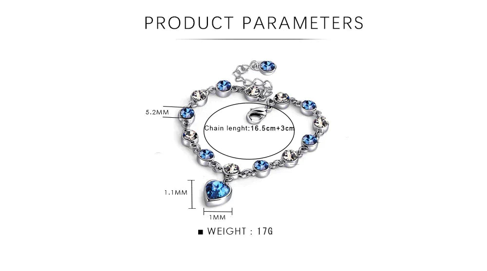 Luna | Adjustable Sterling Silver Crystal Bracelet