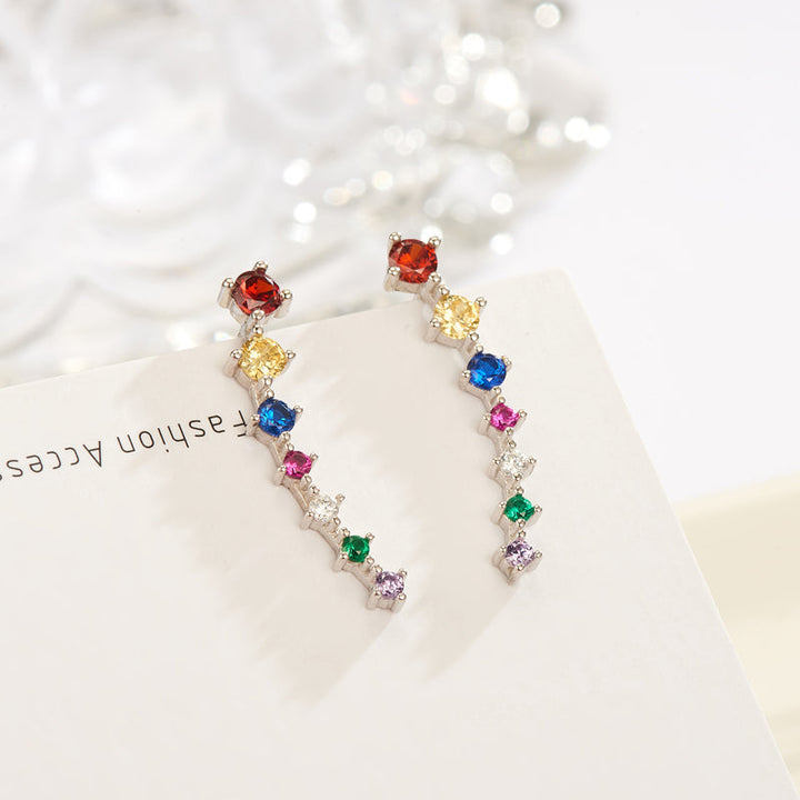 Quinn | Glamorous Sterling Silver 925 Zircon Stud Earrings
