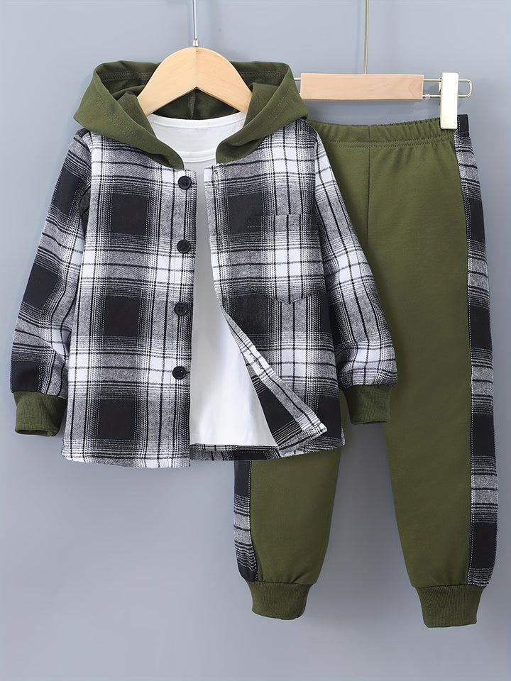 Boys 2-Piece Lounge Set | Checkered Hoodie & Sweatpants