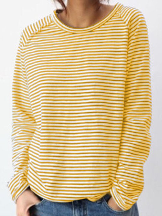 Women’s Striped Casual Long-Sleeve Top | Relaxed Fit