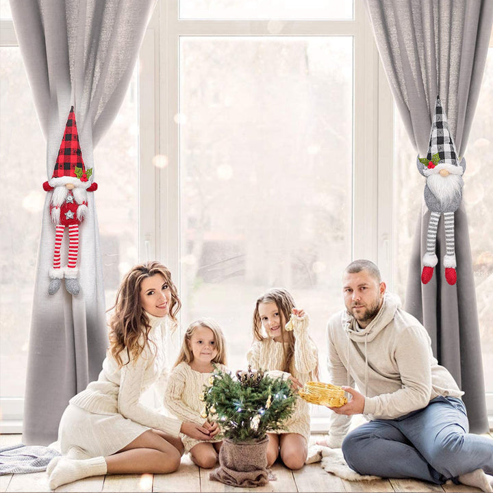 Christmas Curtain Tiebacks | Festive Santa & Snowman Design