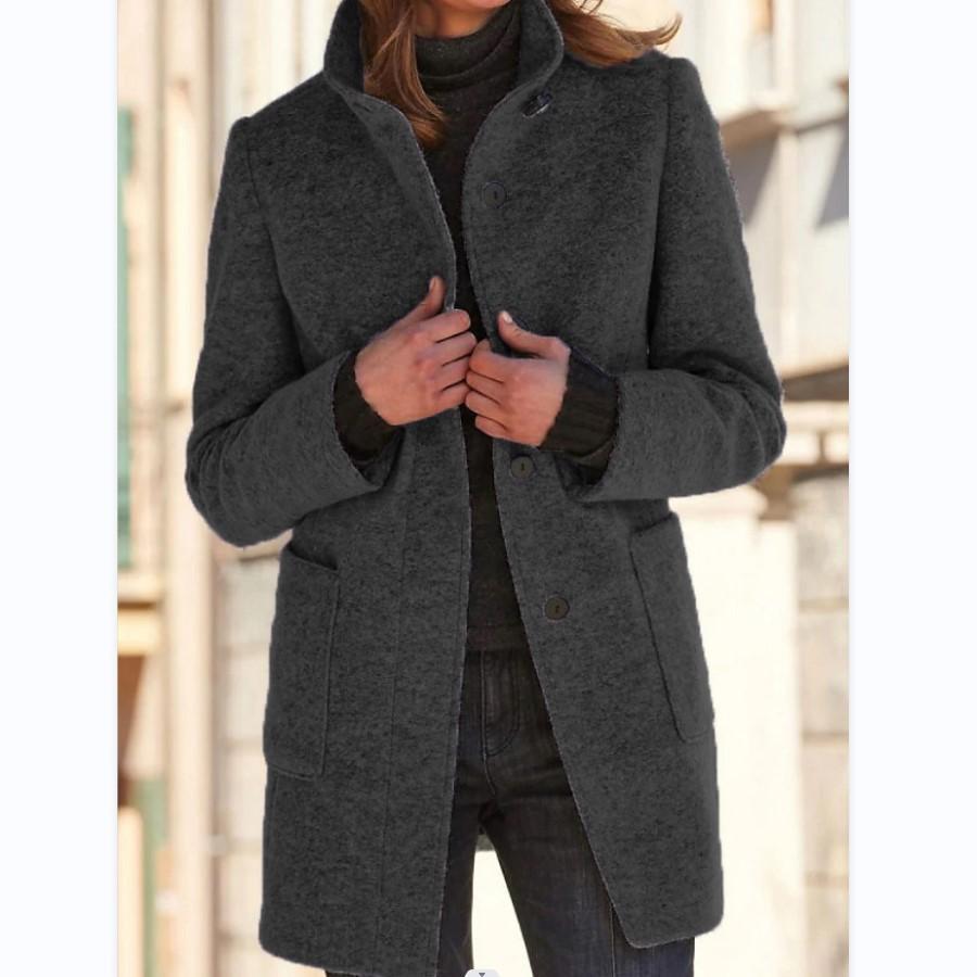 Classic Wool Women’s Coat | With Retro Buttons
