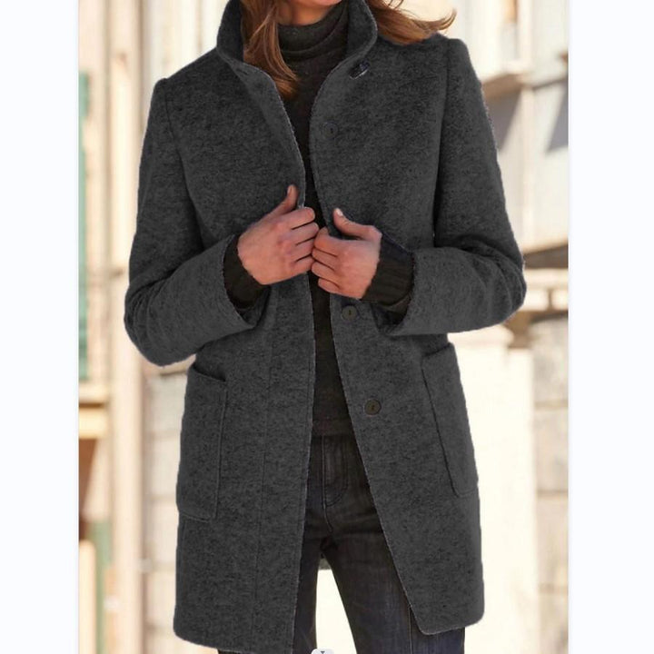 Classic Wool Women’s Coat | With Retro Buttons