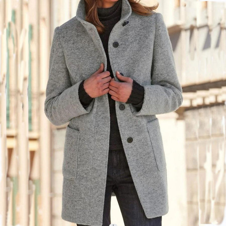 Classic Wool Women’s Coat | With Retro Buttons