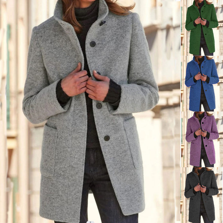Classic Wool Women’s Coat | With Retro Buttons