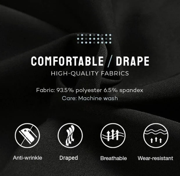 Men’s Stretch Classic Pants | 4-Way Stretch Office & Casual Trousers