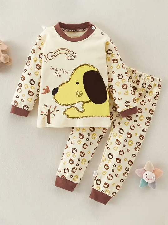 Toddler 2-Piece Set | Cartoon Letter Print Sweater & Pants