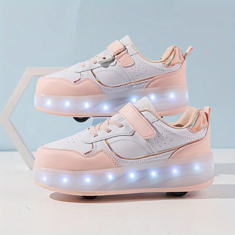 Wheel Skate Roller Shoes | Popular Sneakers with Wheels & LED Lights for Kids