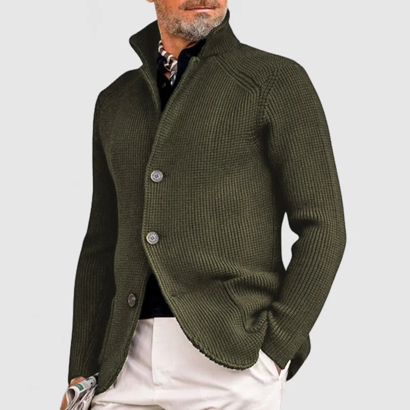 Men’s Knitted Button-Up Cardigan | Wool Blend
