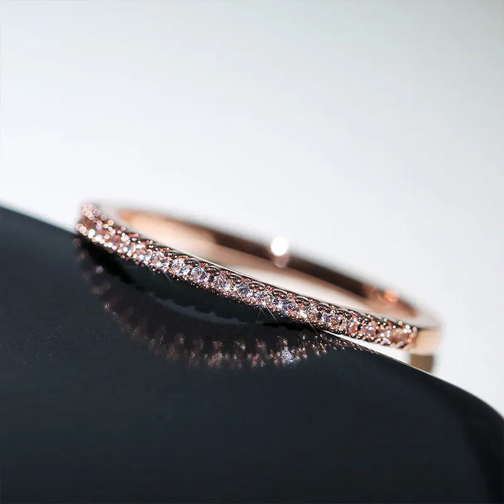 Minimalist Half Eternity Ring | Symbol of Eternal Love