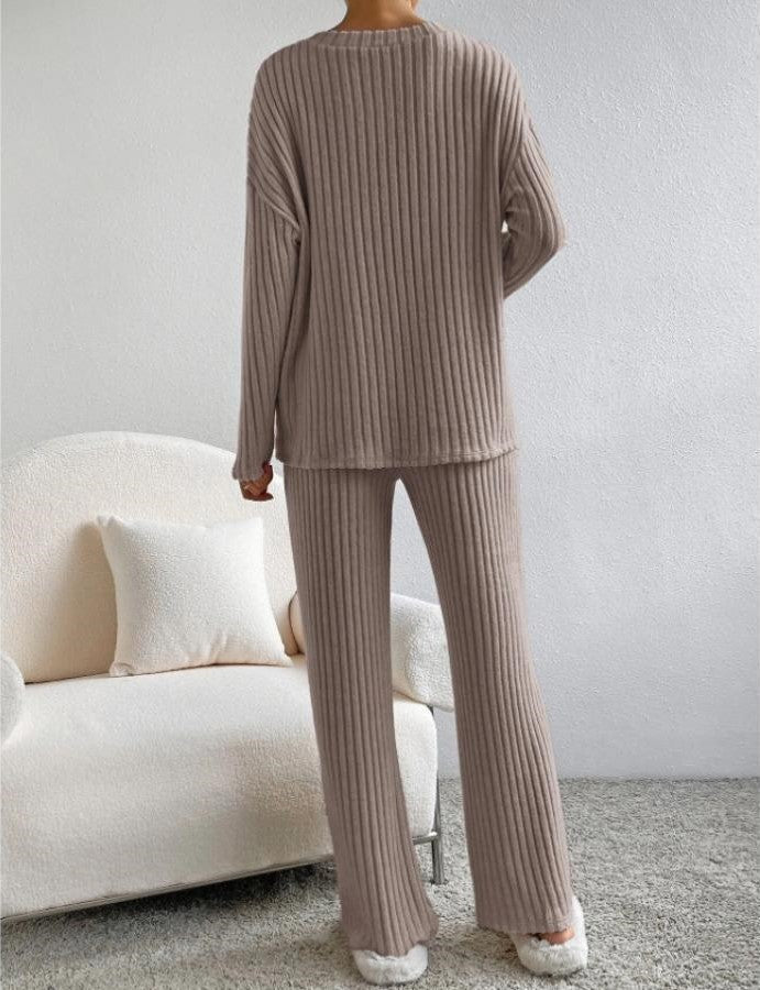 Women's Knitted Trousers and Jumper Set