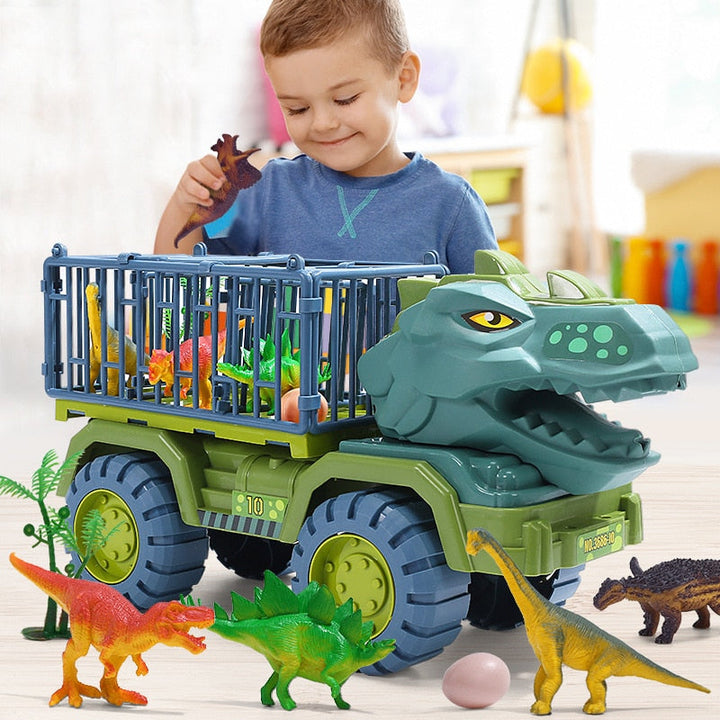 Kids Dinosaur Truck Playset | Dino Transporter & Prehistoric Toy Set