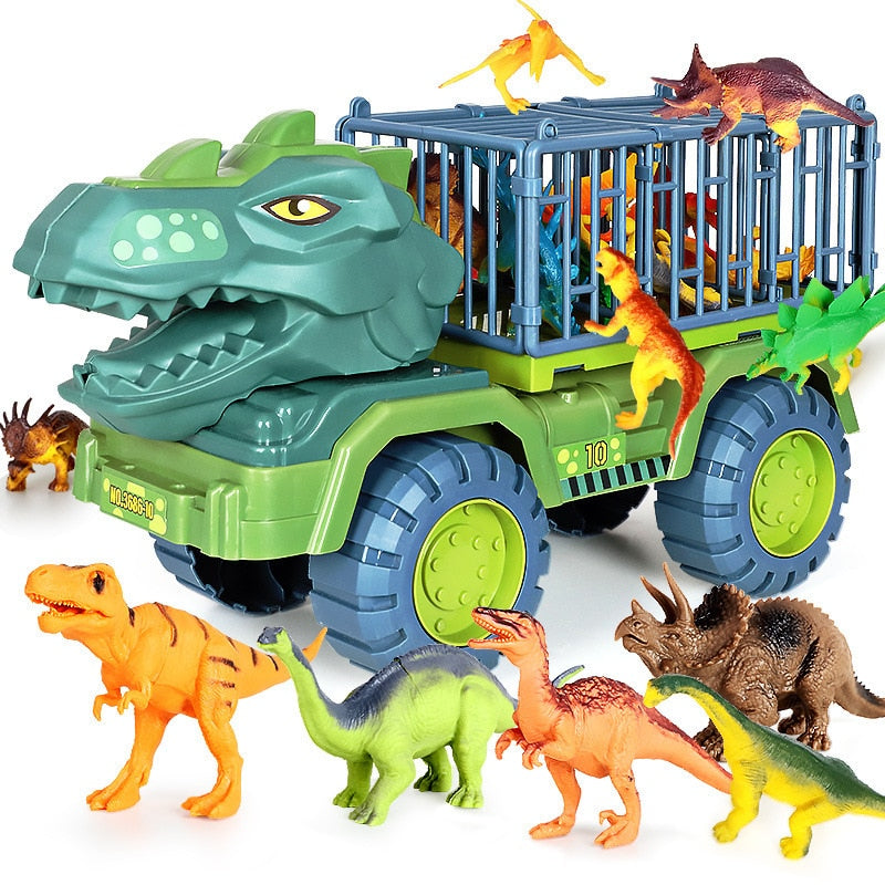 Kids Dinosaur Truck Playset | Dino Transporter & Prehistoric Toy Set