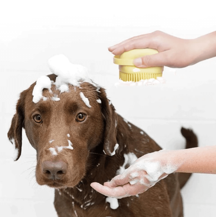 Silicone Pet Bath Brush with Shampoo Dispenser
