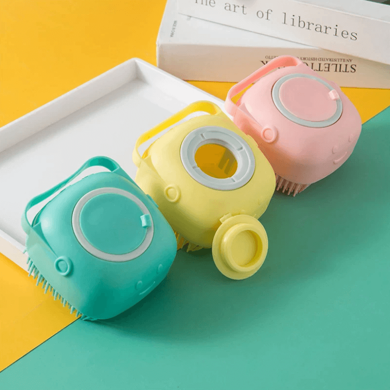 Silicone Pet Bath Brush with Shampoo Dispenser