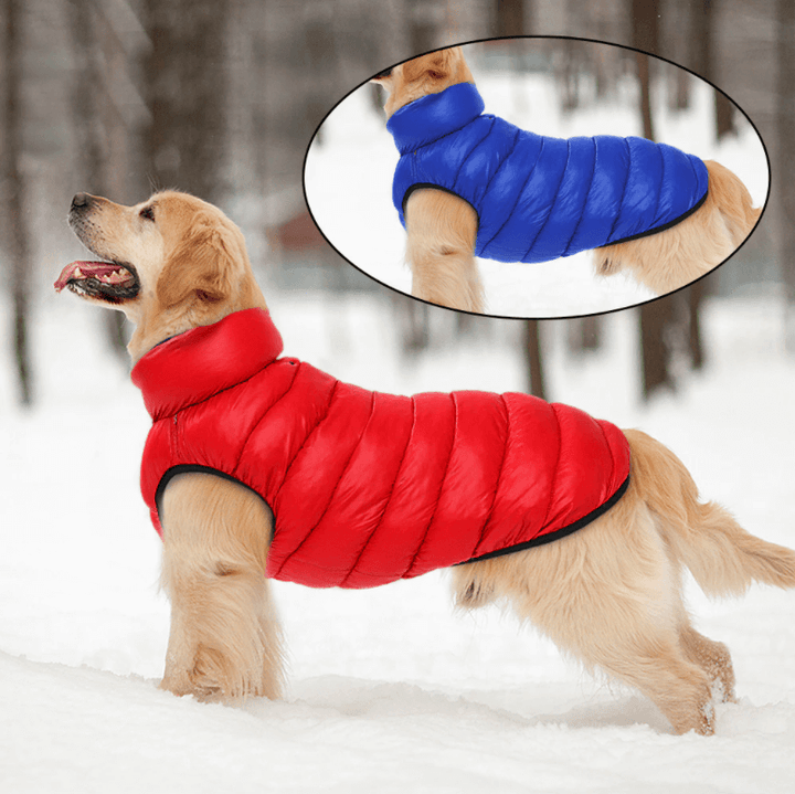 Reversible Dog Puffer Coat | Fleece-Lined Jacket for Cold Weather