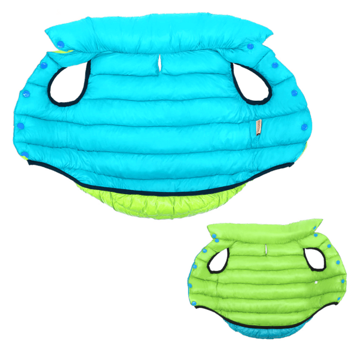 Reversible Dog Puffer Coat | Fleece-Lined Jacket for Cold Weather
