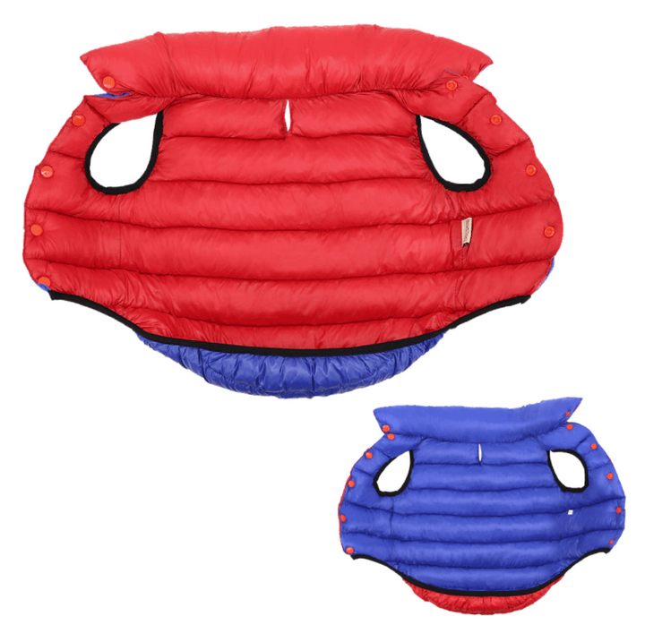 Reversible Dog Puffer Coat | Fleece-Lined Jacket for Cold Weather