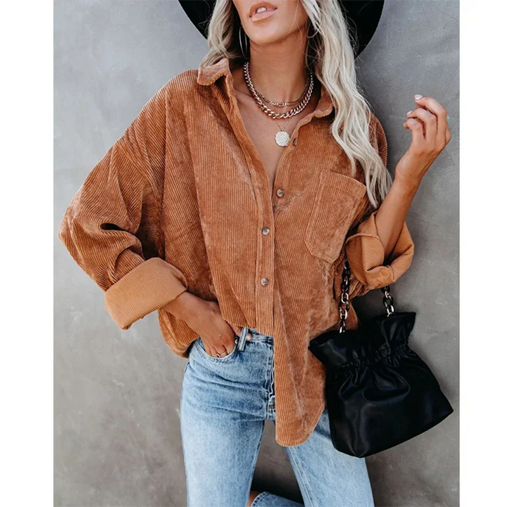 Oversized Corduroy Blouse for Women