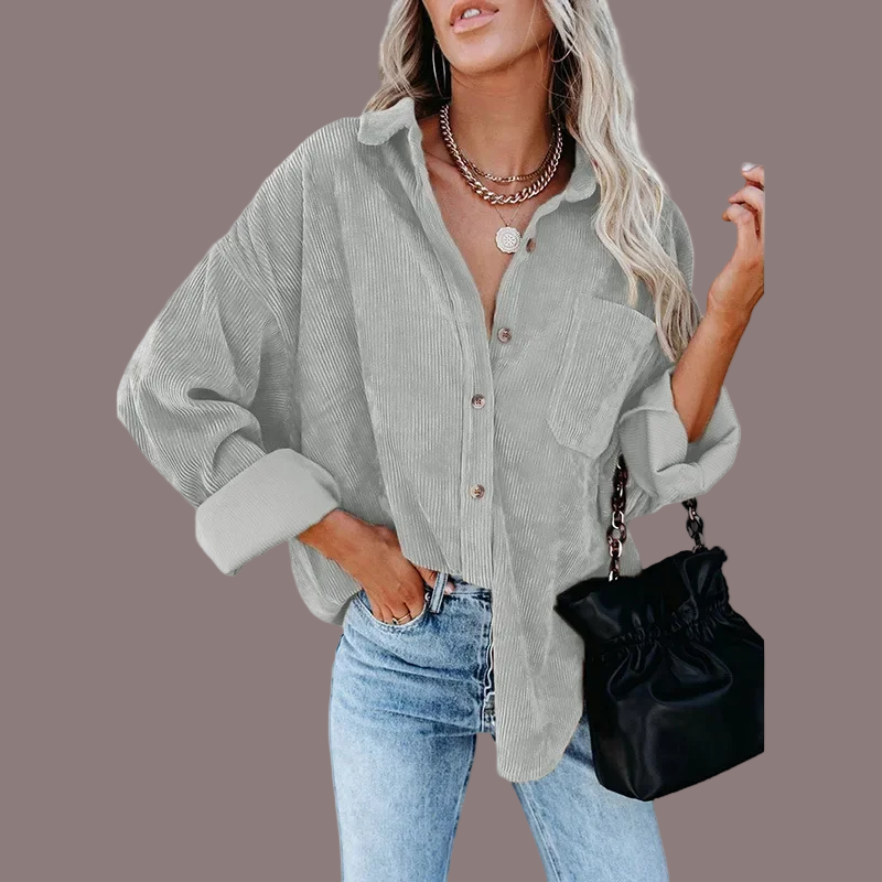 Oversized Corduroy Blouse for Women