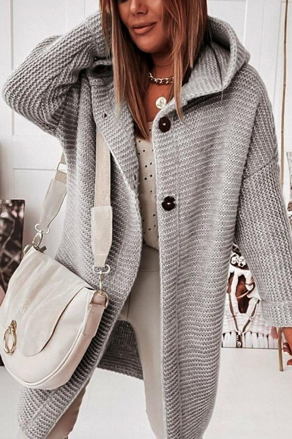Women’s Chunky Knit Hooded Cardigan | Relaxed Fit