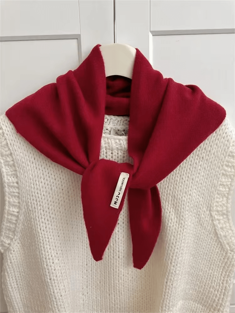 Triangle Knit Wool-Blend Scarf