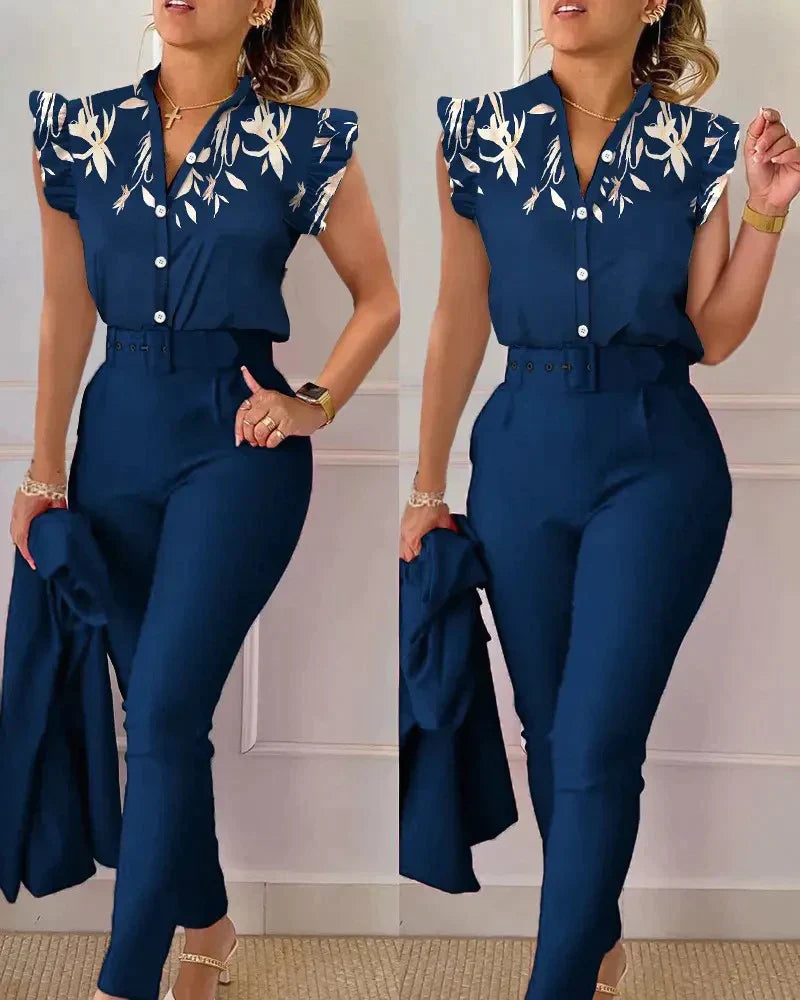 Ilira | Stylish 2‑Piece Lounge Outfit with Graphic Print Top & Comfy Pants