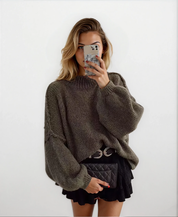 Casual All-Match Round-Neck Long-Sleeve Knitted Sweater