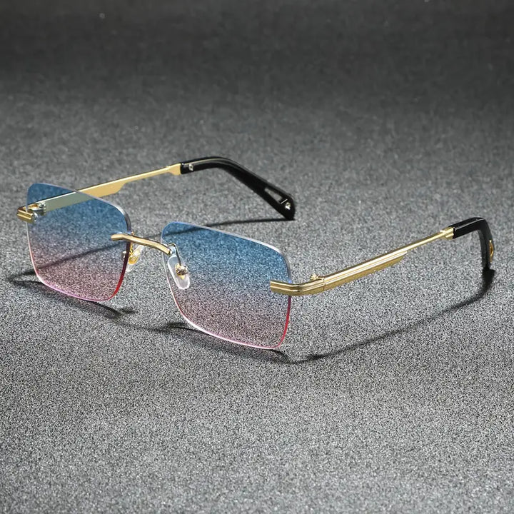 Men’s Rimless Square Sunglasses | Business Casual Style