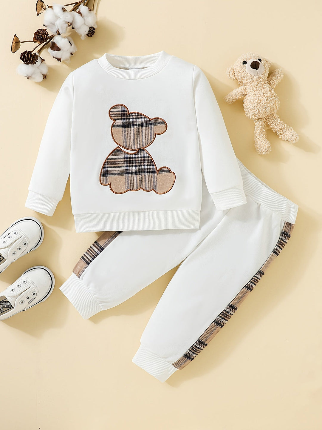 Toddler 2-Piece Set | Bear Embroidered Sweatshirt & Pants