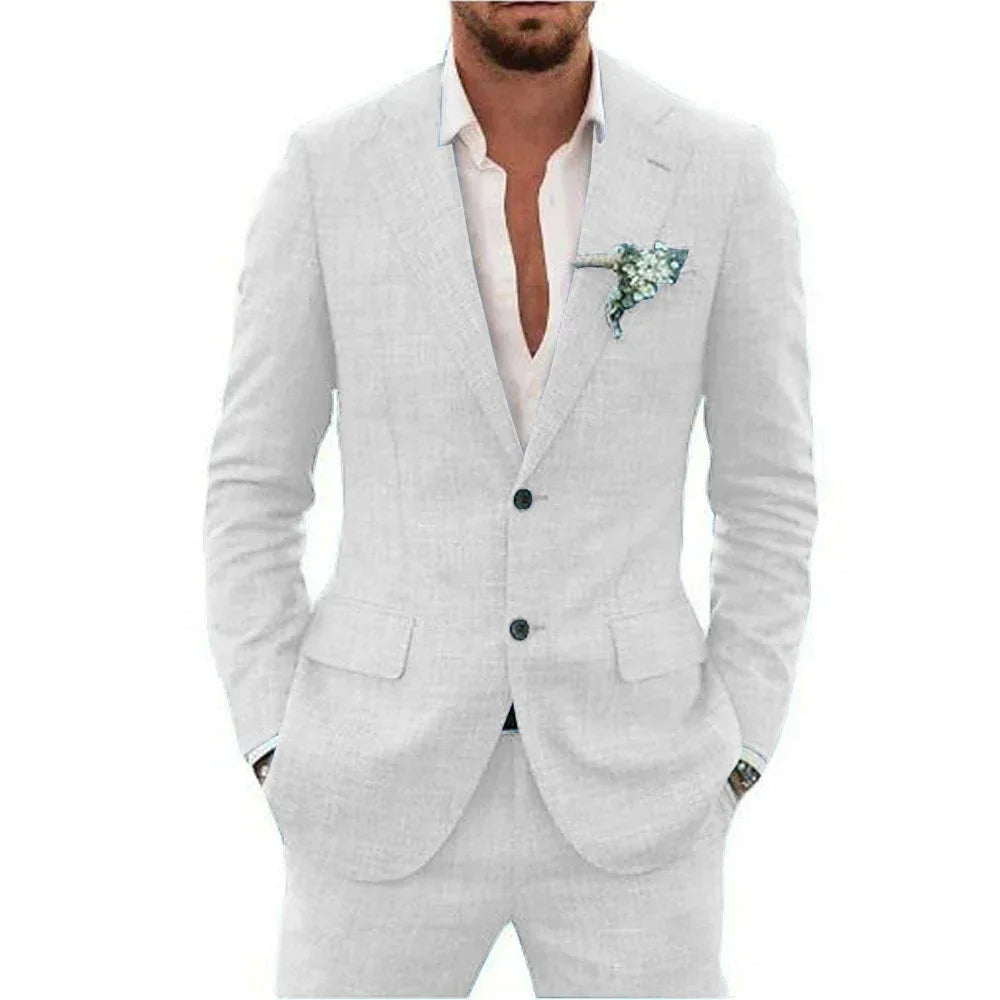 Men’s Lightweight Linen-Blend Suit