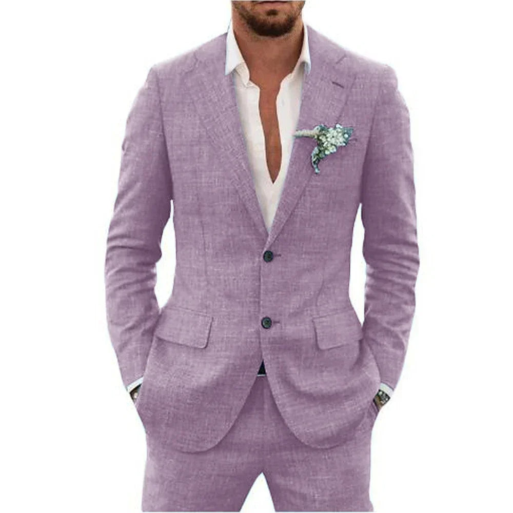 Men’s Lightweight Linen-Blend Suit