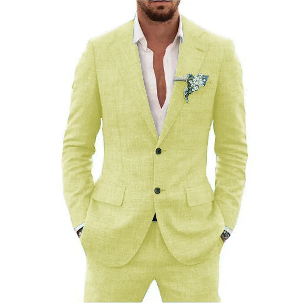 Men’s Lightweight Linen-Blend Suit
