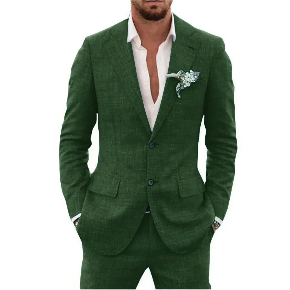 Men’s Lightweight Linen-Blend Suit