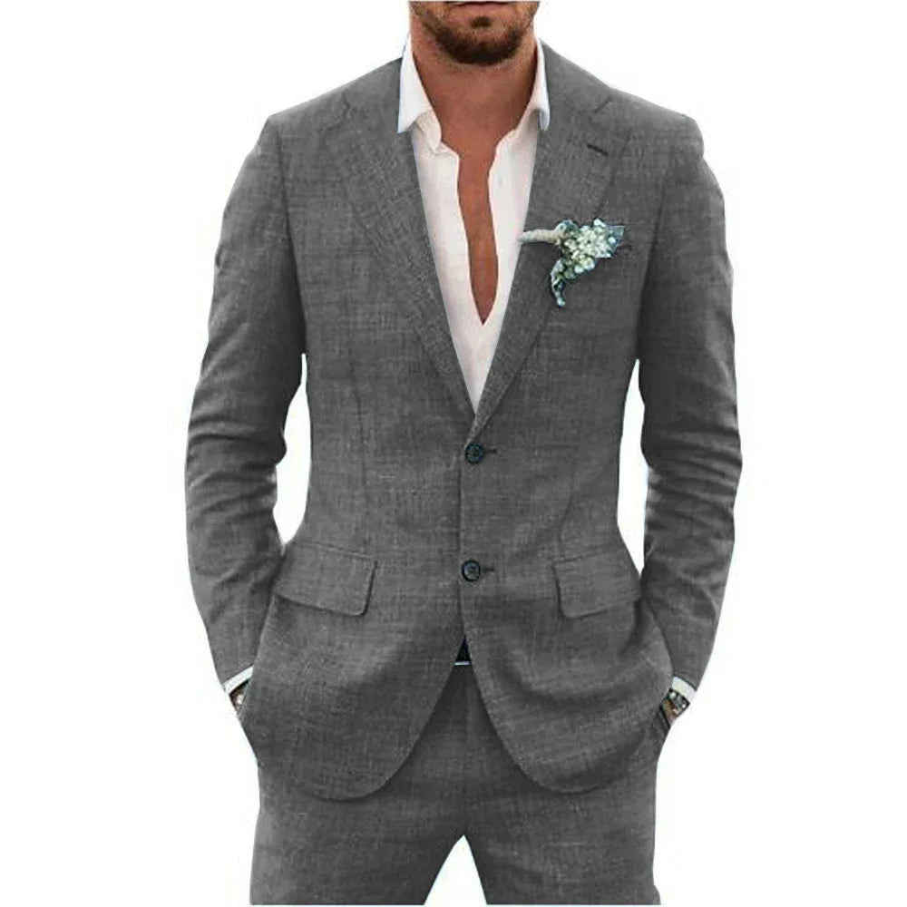 Men’s Lightweight Linen-Blend Suit