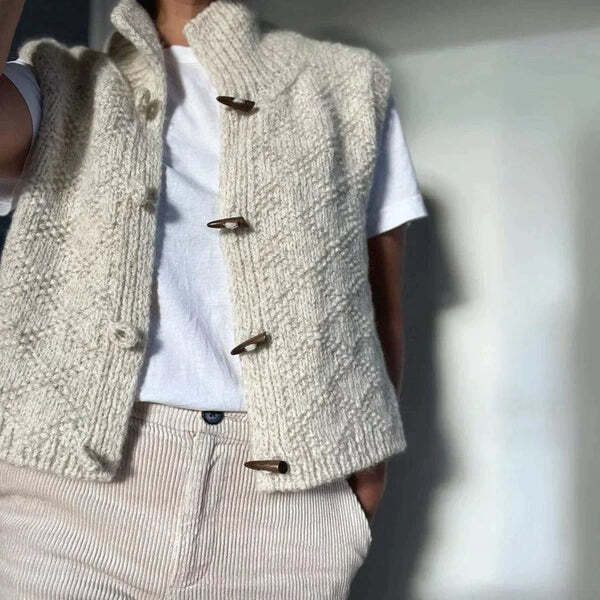 Women's Sleeveless Wool Blend Cardigan