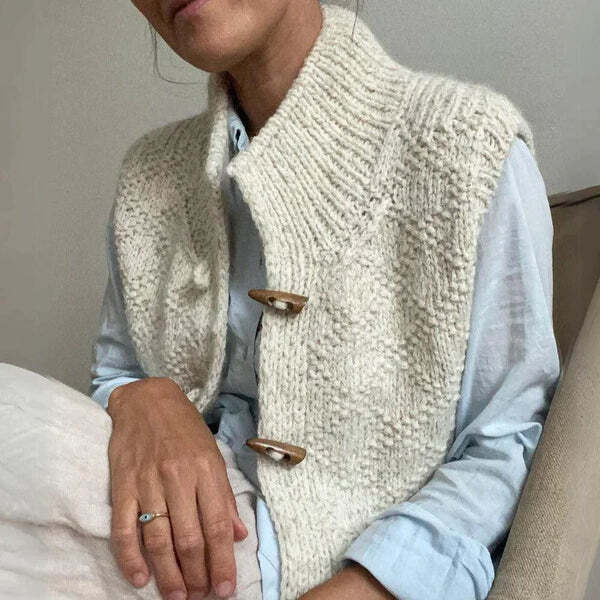 Women's Sleeveless Wool Blend Cardigan