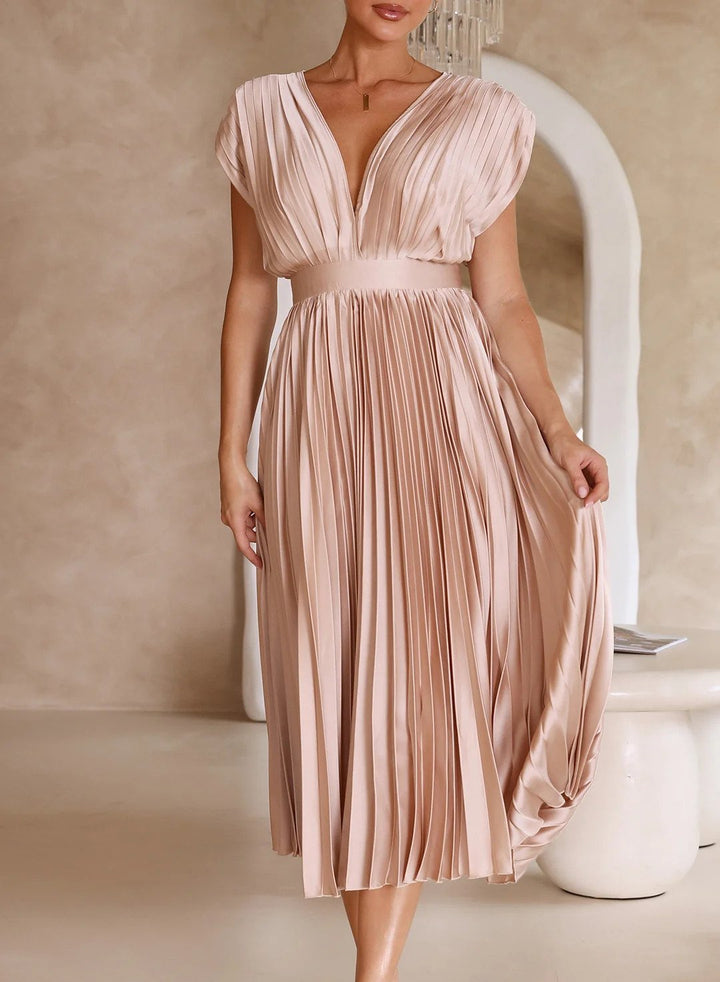 Vesper | Women's Solid Color Short Sleeve Maxi Dress