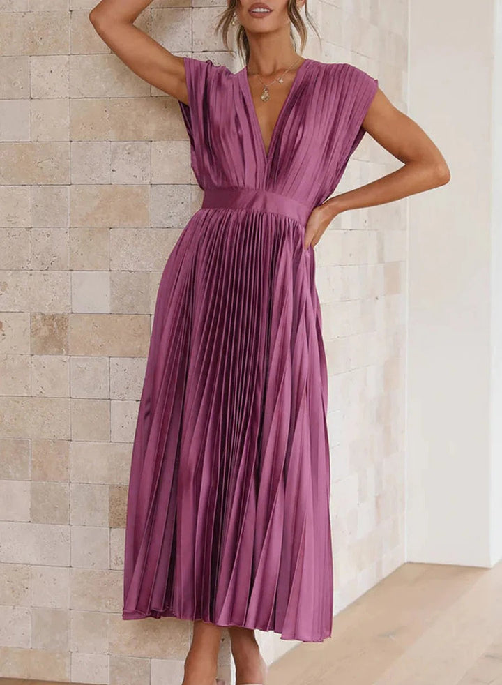 Vesper | Women's Solid Color Short Sleeve Maxi Dress
