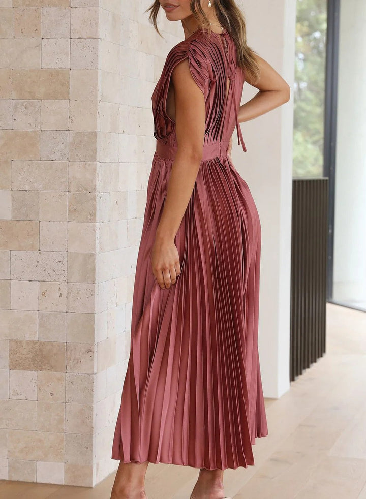 Vesper | Women's Solid Color Short Sleeve Maxi Dress