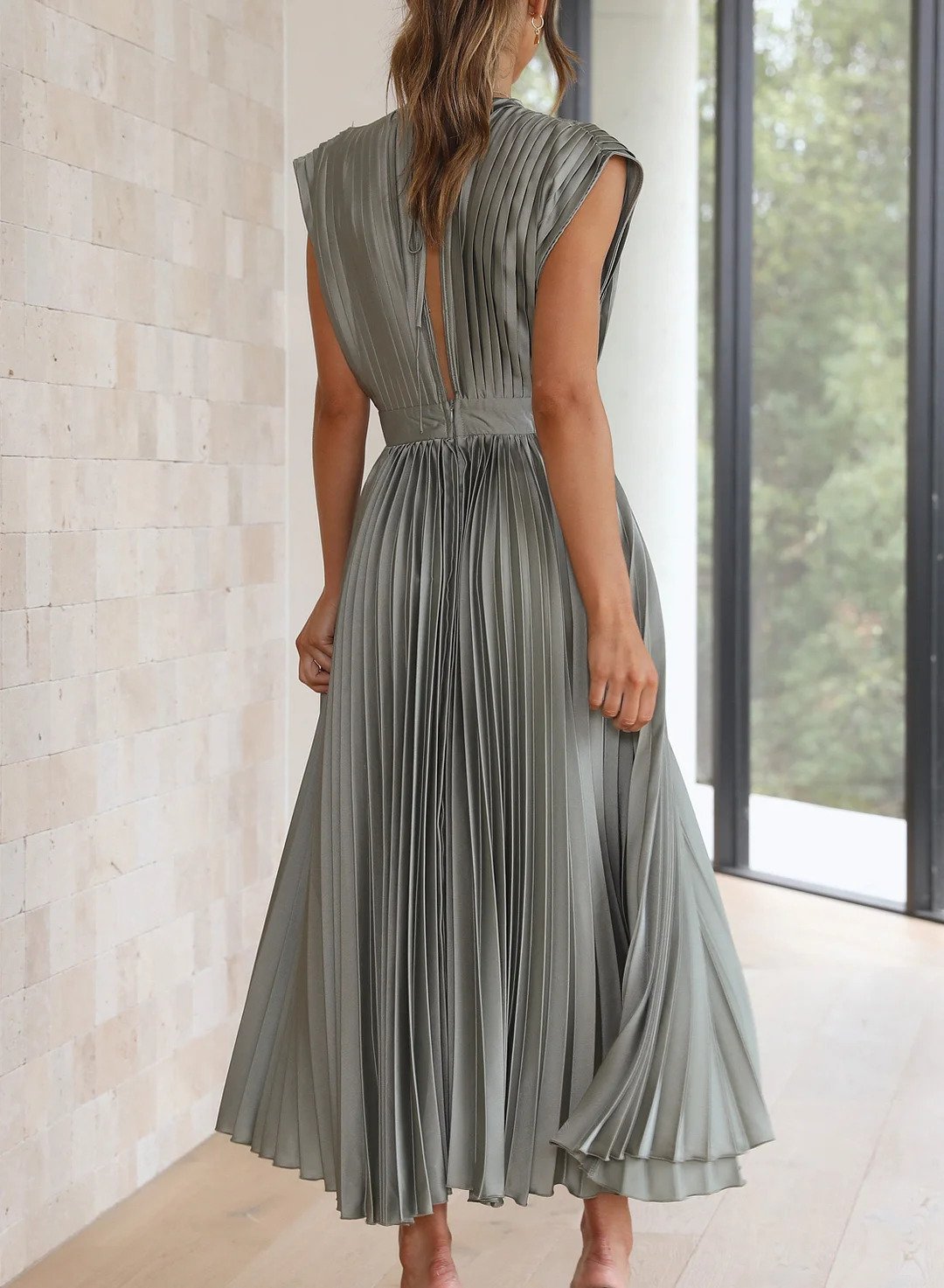 Vesper | Women's Solid Color Short Sleeve Maxi Dress